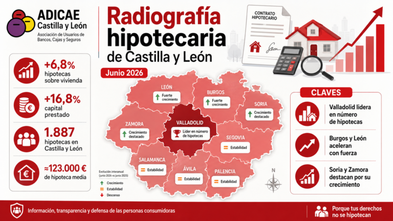 ADICAE Castilla y León alerta del incremento del esfuerzo económico al que se están sometiendo los nuevos hipotecados en la comunidad